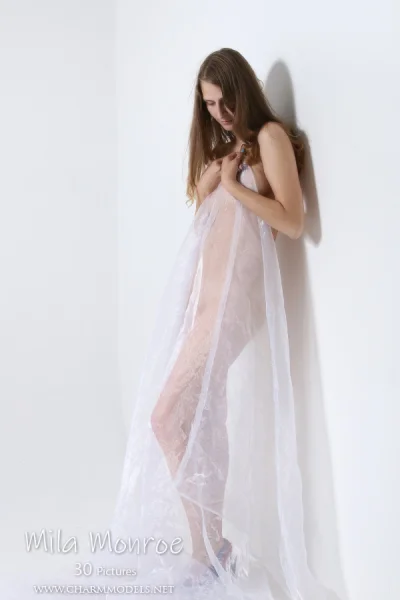 Erotic Portrait of Mila Monroe in Sheer Veil